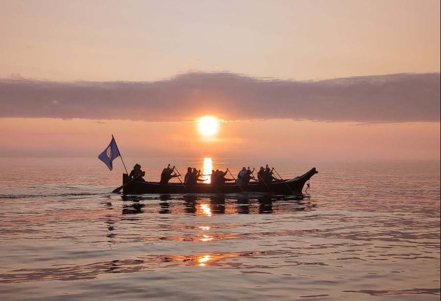 Tribal youth from the Cow Creek Band of Umpqua Tribe of Indians teamed up with youth from three other Tribes to man a canoe during the Paddle to Puyallup event this summer.